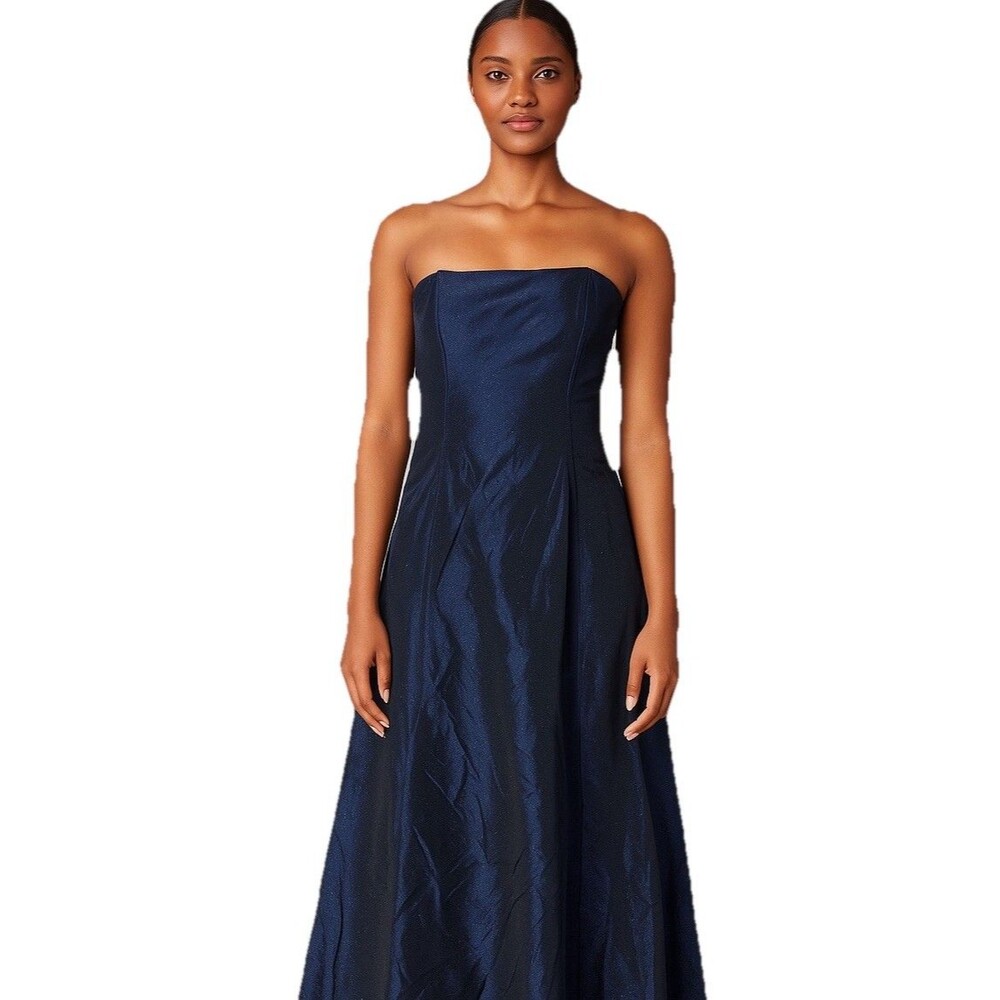 Jessica McClintock for Gunne Sax Blue Glitter Strapless Formal Dress Size 3